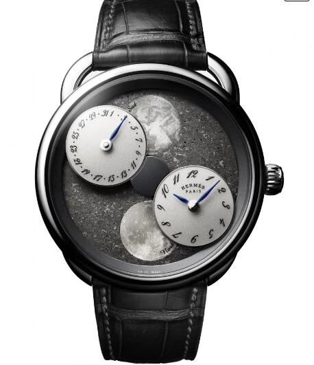 Hermès Arceau L’heure de la lune Black Sahara Replica Watch 049971WW00