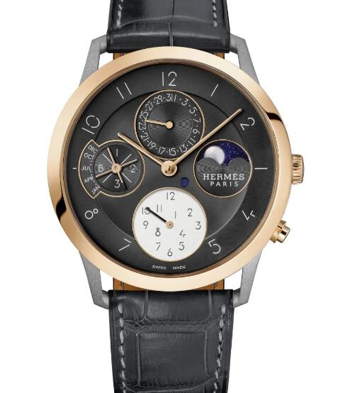 Hermès Slim d’Hermès Quantième Perpétuel Replica Watch 053255WW00