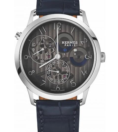Hermès Slim d’Hermès GMT Platinum Replica Watch 054157WW00