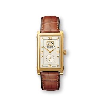 A Lange and Sohne Cabaret Yellow Gold Champagne Replica Watch 107.021