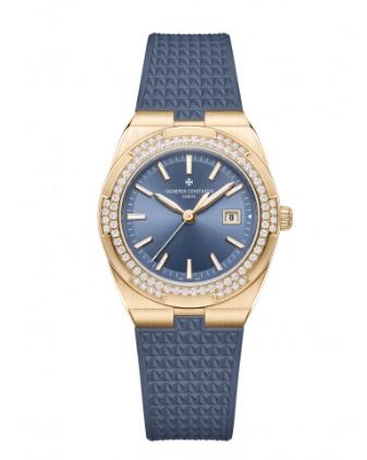 Vacheron Constantin Overseas Quartz Pink Gold Diamond Blue 1225V/000R-H014 Replica Watch