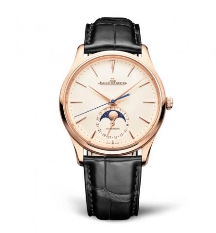 Jaeger-LeCoultre Master Ultra Thin Moon Pink Gold Eggshell Alligator Replica Watch Q1362511