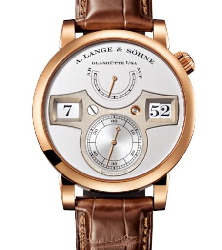 A Lange and Sohne Zeitwerk Replica Watch Pink gold with dial in argenté 140.032