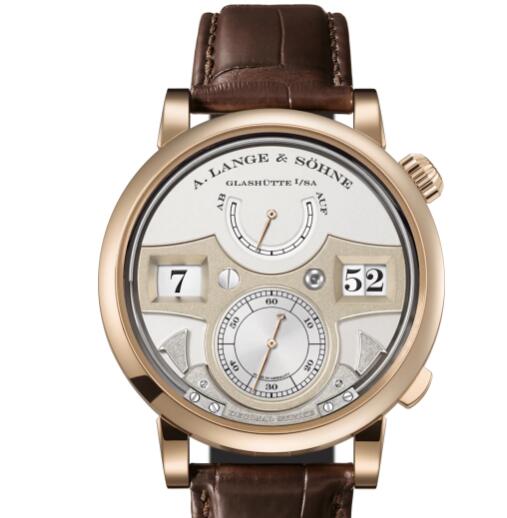 A Lange and Sohne Zeitwerk Decimal Strike Honeygold Replica Watch White Honey gold with dial in argenté 143.050 A Lange and Sohne Zeitwerk Decimal Strike Honeygold Replica Watch White Honey gold with dial in argenté 143.050