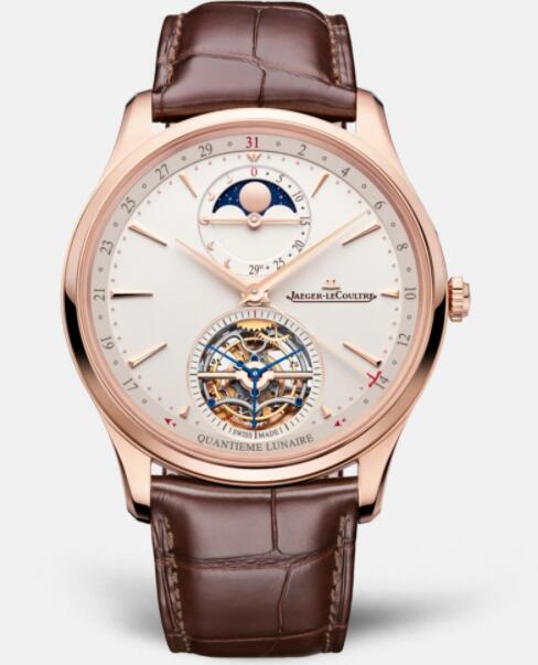 Replica Jaeger Lecoultre Master Ultra Thin Tourbillon Moon 1692410 Pink Gold Men Watch Automatic self-winding