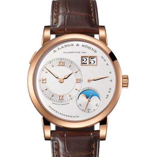 A Lange Sohne LANGE 1 MOON PHASE Pink gold with dial in argenté Replica Watch 192.032