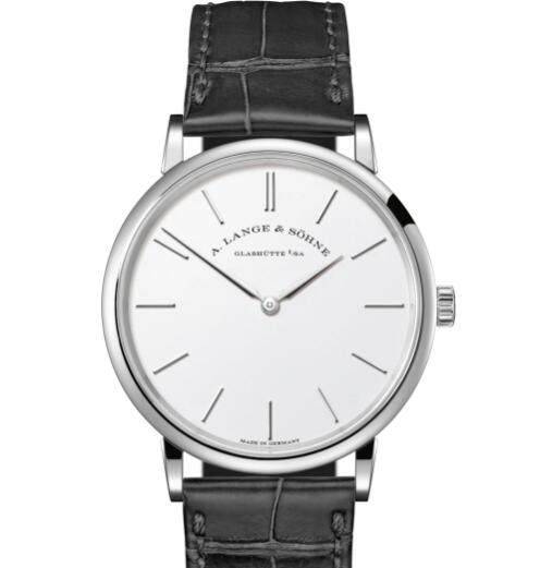 A Lange Sohne Saxonia Thin Replica Watch White gold with dial in argenté 201.027