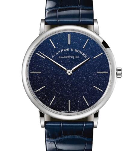 A Lange Sohne Saxonia Thin Replica Watch White gold with gold-flux-coated dial in copper-blue 205.086