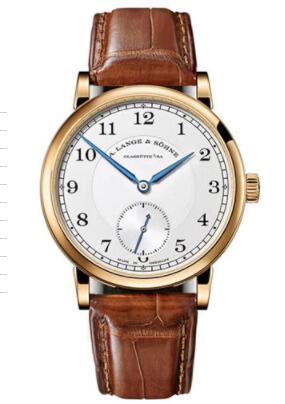 Replica A. Lange & Söhne 1815 Watch - 38.5mm Yellow Gold Case - Silver Dial - Brown Alligator Strap Watch 235.021