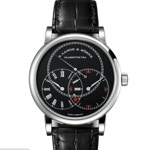 A Lange and Sohne Richard Lange Jumping Seconds Replica Watch White gold with dial in black 252.029