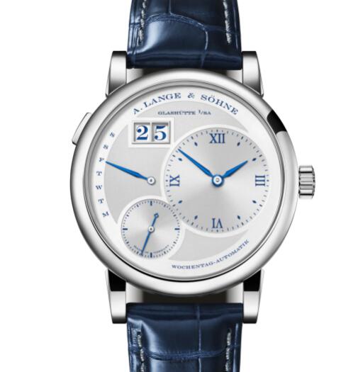 A Lange & Sohne LANGE 1 DAYMATIC "25th Anniversary" White gold with dial in argenté Replica Watch 320.066