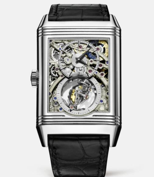 Jaeger Lecoultre Reverso Tribute Gyrotourbillon Manual-winding Platinum Men Replica Watch 3946420