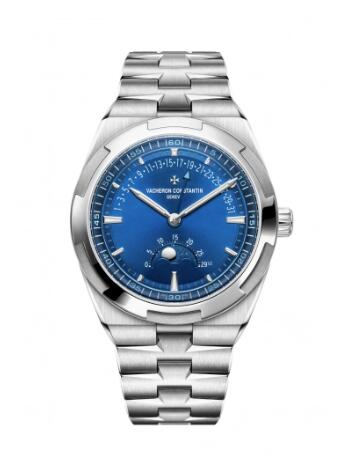 Vacheron Constantin Overseas Moon Phase Retrograde Date Stainless Steel Blue Replica Watch 4000V/210A-B911