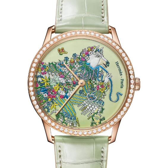 HERMÈS Slim d’Hermès Le Sacre des Saisons Spring Replica Watch 403171WW00