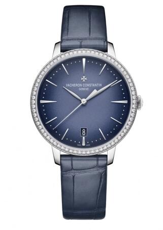 Vacheron Constantin Patrimony Self-Winding 36.5 White Gold Diamond Blue Replica Watch 4115U/000G-B908