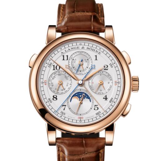 A Lange Sohne 1815 RATTRAPANTE PERPETUAL CALENDAR Replica Watch Pink gold with dial in argenté 421.032