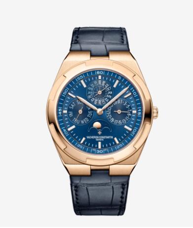 Vacheron Constantin Overseas perpetual calendar ultra-thin 18K 5N pink gold Replica Watch 4300V/000R-B509