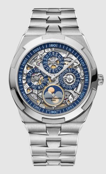 Vacheron Constantin Overseas perpetual calendar ultra-thin skeleton 18K white gold Replica Watch 4300V/120G-B946 Vacheron Constantin Overseas perpetual calendar ultra-thin skeleton 18K white gold Replica Watch 4300V/120G-B946