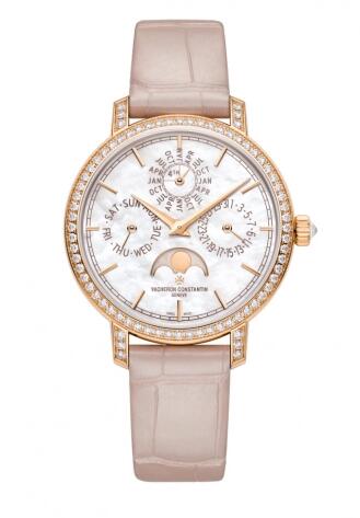 Vacheron Constantin Traditionnelle Perpetual Calendar Ultra-Thin Pink Gold MOP Replica Watch 4305T/000R-B947