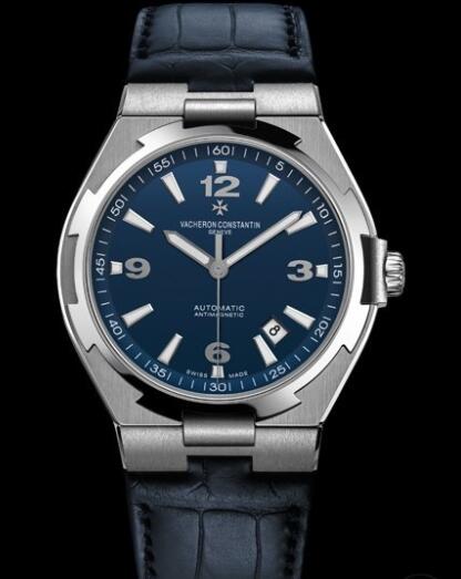 Vacheron Constantin Overseas Quantième Automatique Replica Watch Steel - Blue Lacquered Dial - Alligator Strap 47040/000A-9008 Vacheron Constantin Overseas Quantième Automatique Replica Watch Steel - Blue Lacquered Dial - Alligator Strap 47040/000A-9008