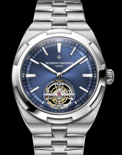 Vacheron Constantin Overseas Tourbillon Replica Watch 6000V/11A-B544 Stainless Steel - Blue Dial - Bracelet Stainless Steel