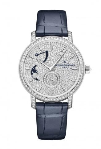Vacheron Constantin Traditionnelle Moon Phase and Power Reserve White Gold Diamond Replica Watch 7006T/000G-B913