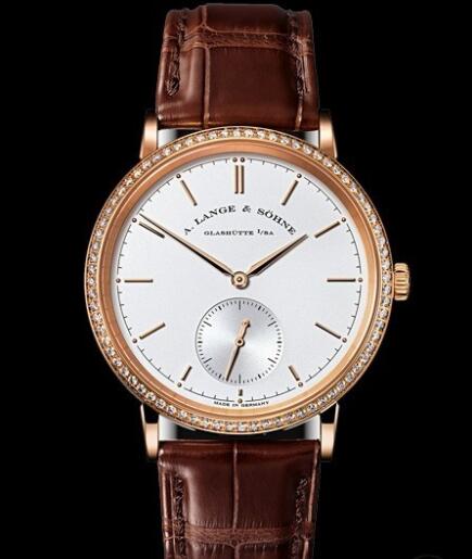 Replica A Lange Sohne Saxonia Automatique Watch Pink Gold - Crocodile Strap 842.032