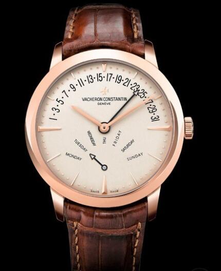 Vacheron Constantin Patrimony Date et Jour Rétrogradants Replica Watch 86020/000R-9239 Pink Gold - Alligator Bracelet