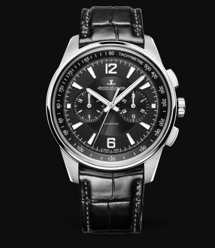 Jaeger-LeCoultre Polaris Chronograph Stainless Steel Black Alligator Replica Watch 9028470