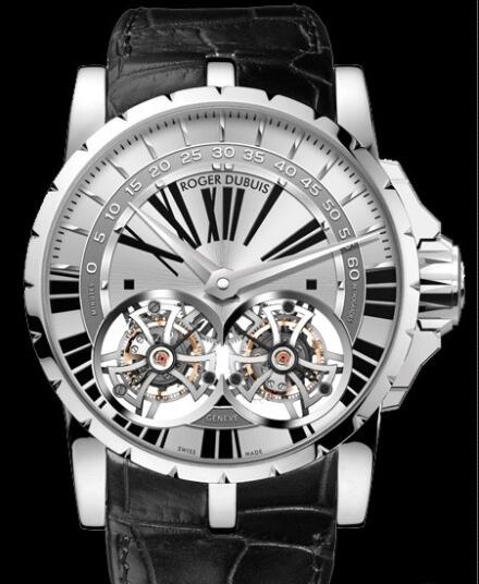 Replica Roger Dubuis Excalibur Double Tourbillon EX45-01-80-00/0RR00/B Watch Platinum