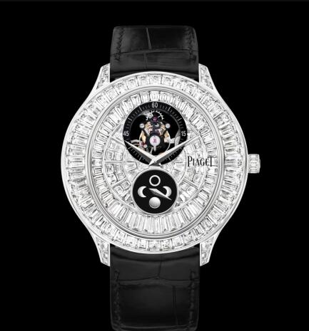 Piaget Gouverneur Tourbillon Moonphase White Gold Full Diamond Replica Watch G0A38117