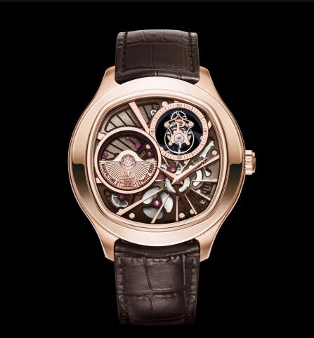 Piaget Emperador Coussin Tourbillon Pink Gold Chocolate Replica Watch G0A39042