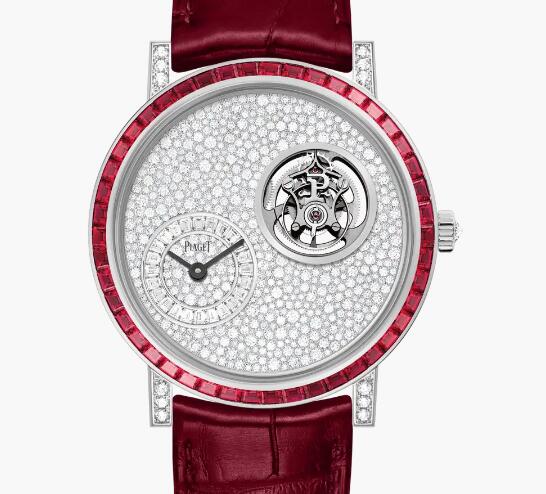 Piaget Watch G0A47032 hite Gold Ruby Diamond Tourbillon Watch Replica