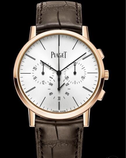 Replica Piaget Altiplano Chronographe Watch G0P40030 Pink Gold - Alligator Bracelet