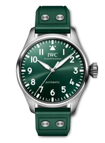 IWC Big Pilot 43 Stainless Steel Green Replica Watch IW329306