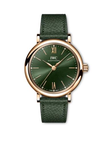 Replica IWC Portofino 34 Red Gold Green IW357415 Watch