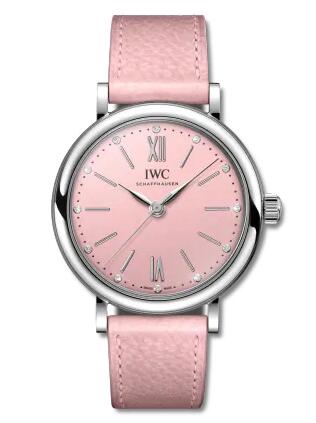 IWC Portofino 34 Stainless Steel Peach Powder Replica Watch IW357417