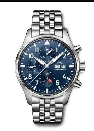 IWC Pilot's Watch Chronograph Stainless Steel Blue Bracelet Replica Watch IW378004