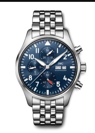 IWC Pilot's Watch Chronograph Stainless Steel Blue Bracelet Replica Watch IW378004