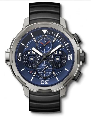 Replica IWC Aquatimer Perpetual Calendar Digital Date-Month Titanium Watch Blue IW379404