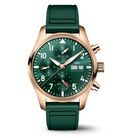 IWC IW388110 Pilot's Watch Chronograph 41 Red Gold Green Replica Watch