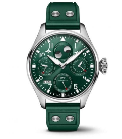 IWC IW503608 Big Pilot's Watch Perpetual Calendar Stainless Steel Green Replica Watch