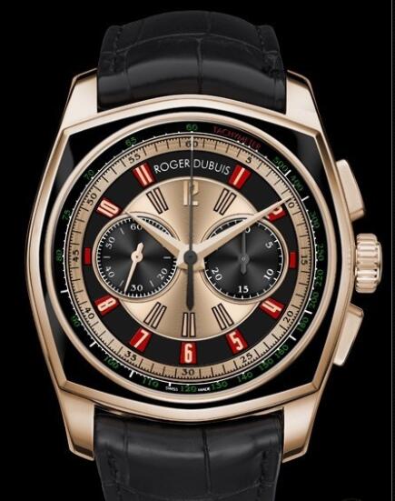 Replica Roger Dubuis Chronographe La Monégasque Big Number MG44-680-59-00/0IR01/B Watch Pink Gold - Black PVD Titanium