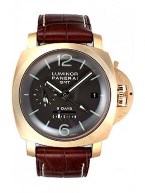 Fake Panerai Historic Luminor 1950 8 Days GMT Oro Rosa Watch PAM00289