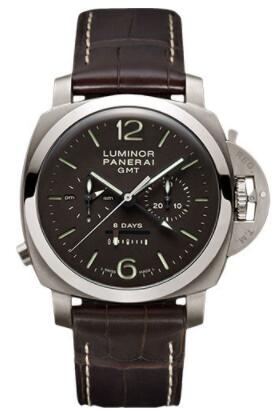 Fake Panerai Luminor 1950 Chrono Monopulsante 8 Days GMT Titanio Watch PAM00311