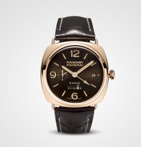 Replica Panerai Radiomir 8 Days GMT Oro Rosso 45mm Watch PAM00395