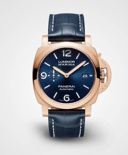 Panerai Luminor Marina Goldtech Sole Blu 44mm Replica Watch PAM01112