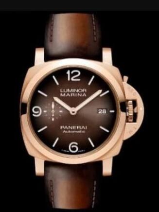 Replica Panerai Luminor 1950 44 3 Days Goldtech Brown watch PAM01341