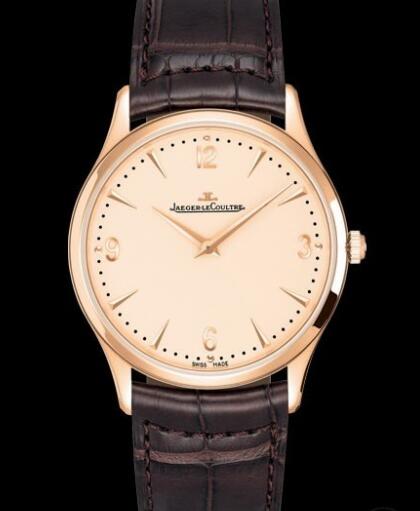 Replica Jaeger Lecoultre Master Ultra Thin 38 Q1342520 Pink Gold - Alligator Bracelet Watch