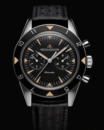 Replica Jaeger-LeCoultre Deep Sea Vintage Chronograph Q207857J Steel - Leather Bracelet Watch